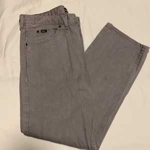 Men’s Lee regular fit straight leg light wash gray jeans size 40x32